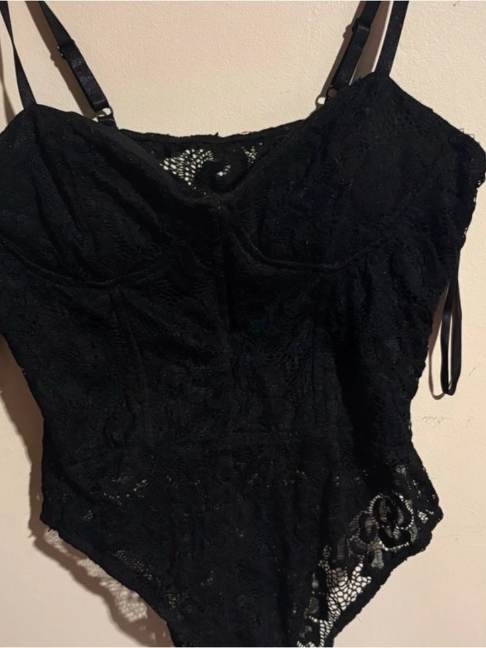 Black Lace Bodysuit Top - Women